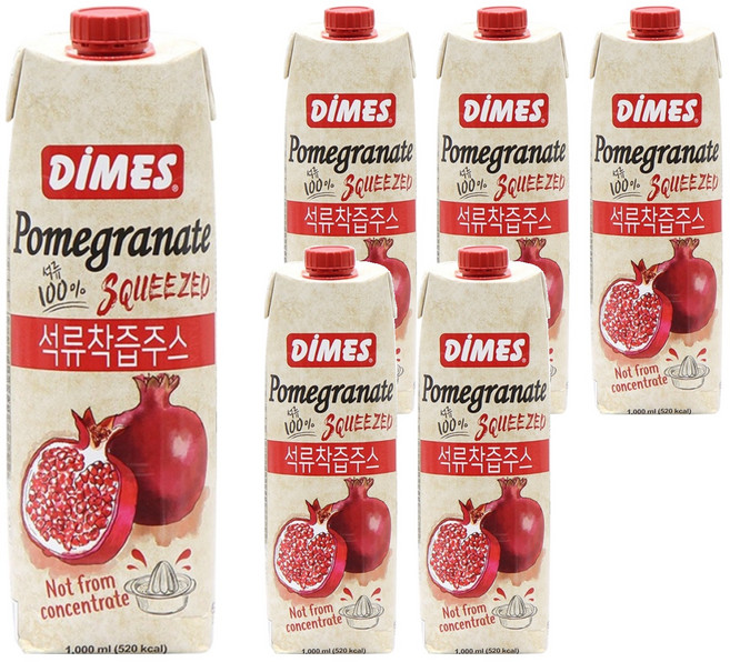 디메스 석류 착즙 주스, 1L, 6개