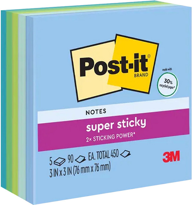 3M Post-it 利貼 狠黏便條紙紙磚, 654-5SSOS, 450張, 1組