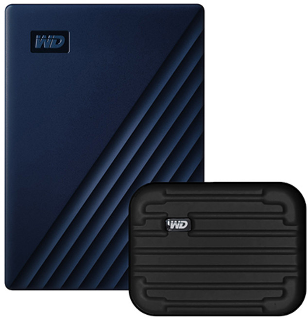 WD My Passport For Mac 휴대용 외장하드 + 파우치, 5TB, 네이비