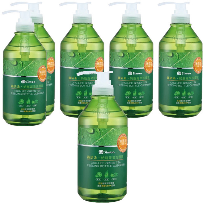 Simba 小獅王辛巴 綠活系奶瓶蔬果洗潔液, 800ml, 6瓶