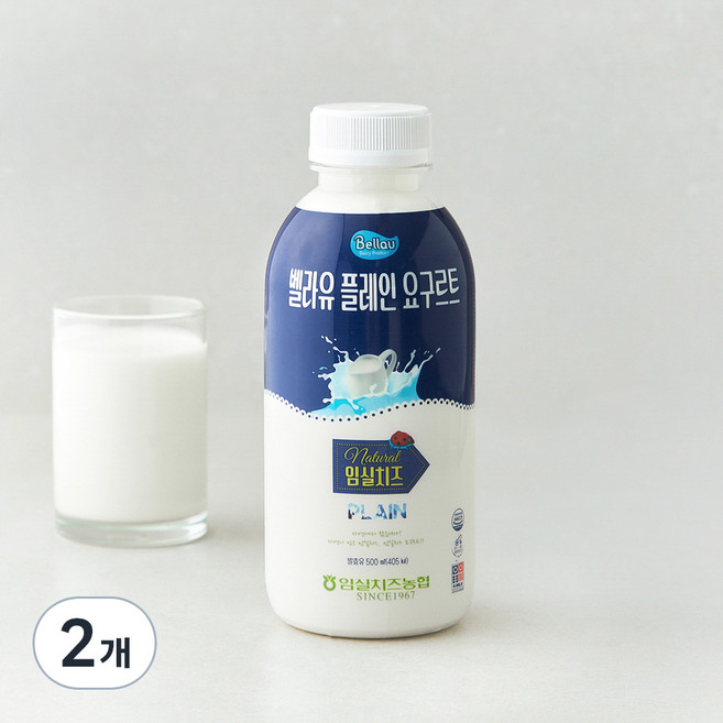 벨라유 플레인 요구르트, 500ml, 1개입, 2개