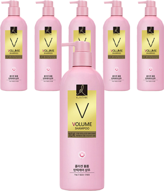 엘라스틴 볼륨 탄력케어 10X 샴푸 플로럴 머스크향, 680ml, 6개