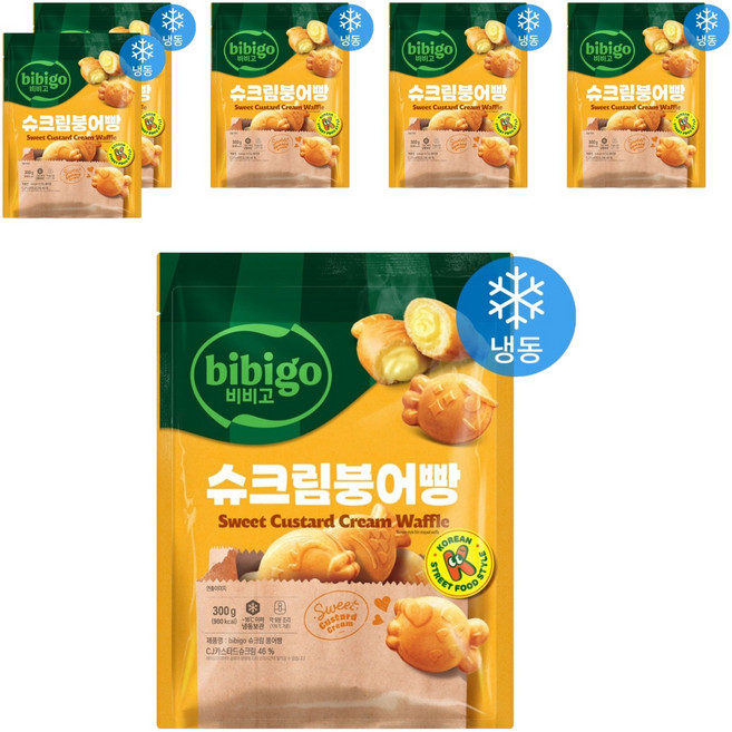 비비고 슈크림 붕어빵 (냉동), 300g, 6개