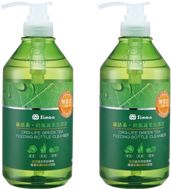 Simba 小獅王辛巴 綠活系奶瓶蔬果洗潔液, 800ml, 2瓶