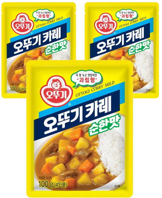 오뚜기 카레 과립형 순한맛, 100g, 3개