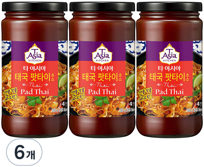 티아시아키친 태국 팟타이 소스, 350g, 6개