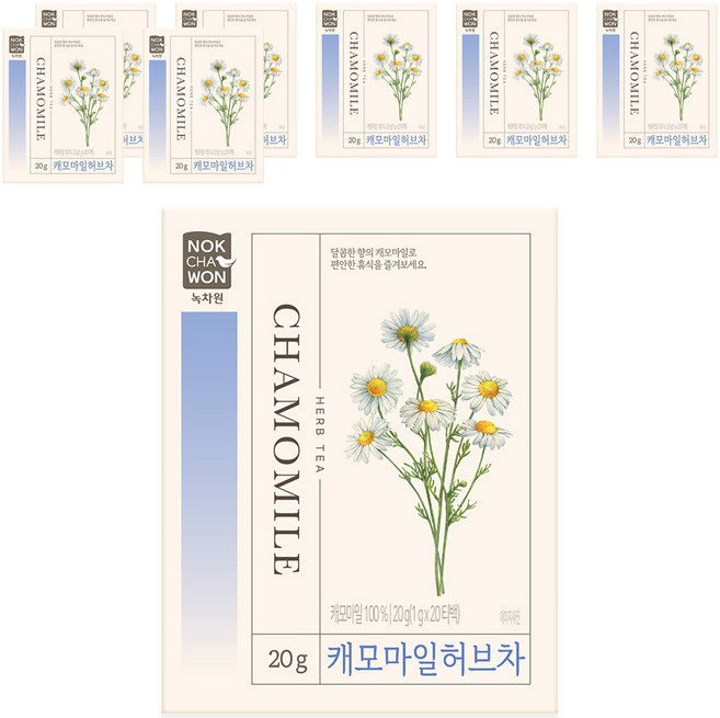 녹차원 캐모마일 허브차, 1g, 20개입, 8개