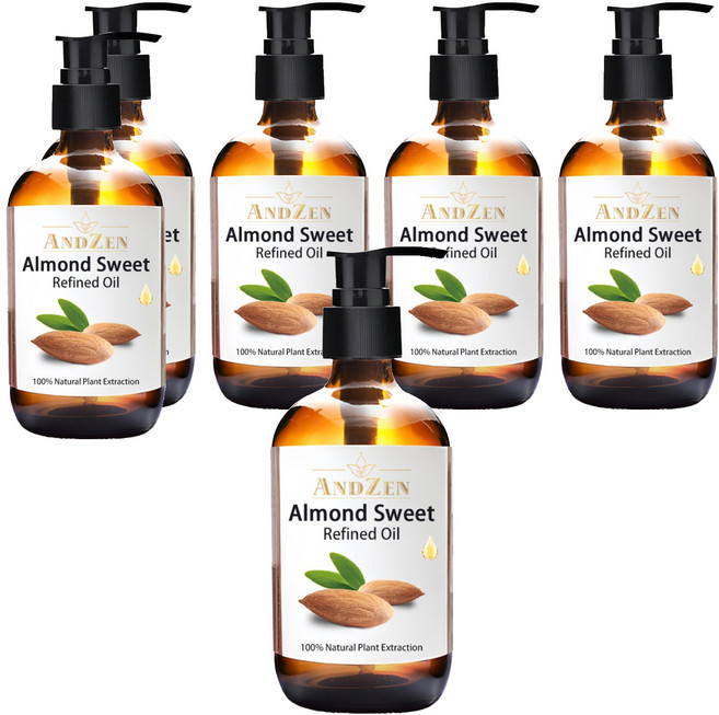 ANDZEN 安得仁 甜杏仁油 玻璃瓶裝 按摩油保濕油基礎油基底油, 250ml, 6件