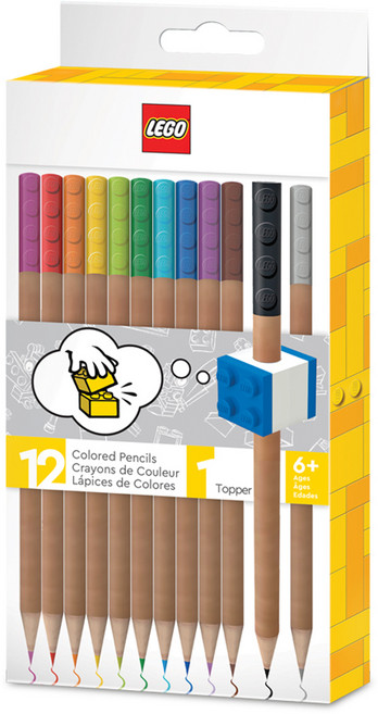 레고 색연필 + 연필깎이 랜덤발송, 12색, 1세트