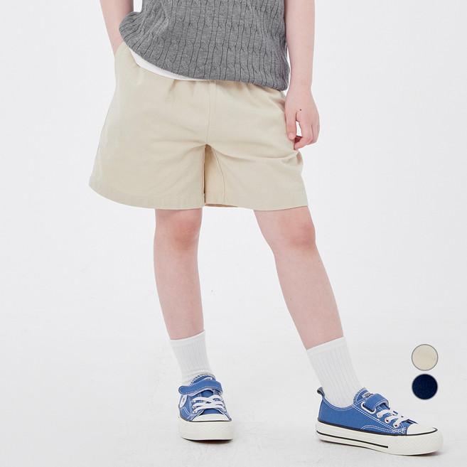 롤리트리 아동용 주름 세미 와이드 면 반바지