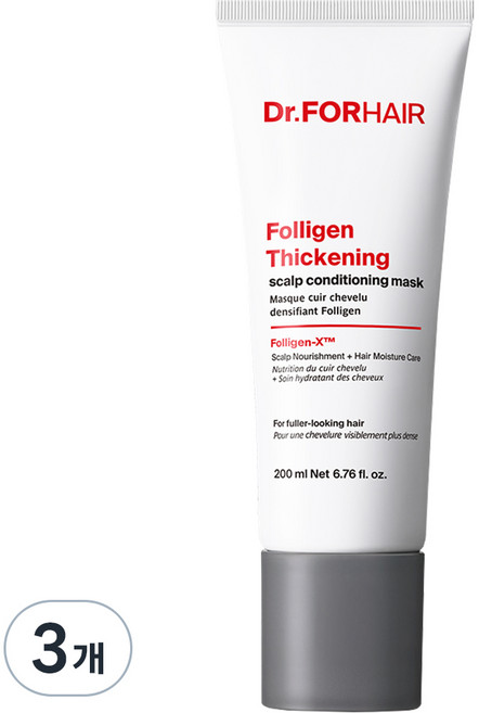 Dr.FORHAIR Folligen 厚髮頭皮調理髮膜 花香麝香, 3個, 200ml