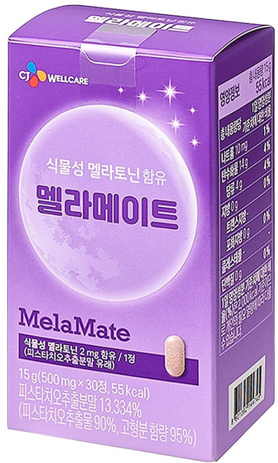 CJ웰케어 식물성 멜라토닌 함유 멜라메이트 15g, 1개, 30정