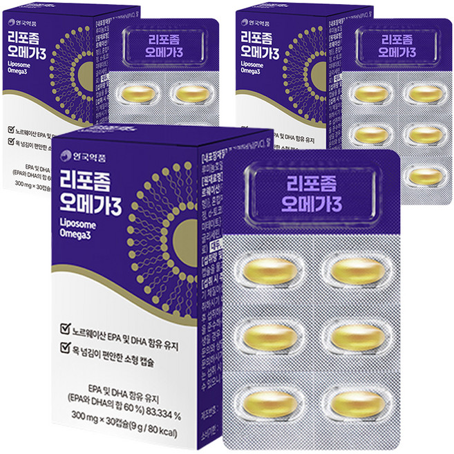 안국약품 리포좀 오메가 3 9g, 30정, 3개