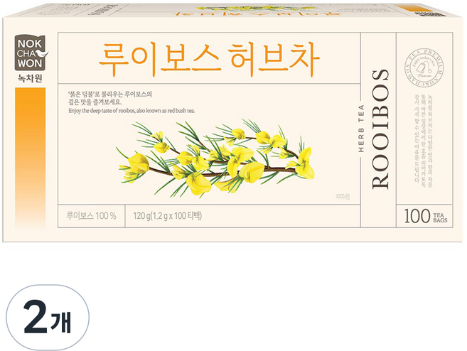 녹차원 루이보스 허브차, 1.2g, 100개입, 2개