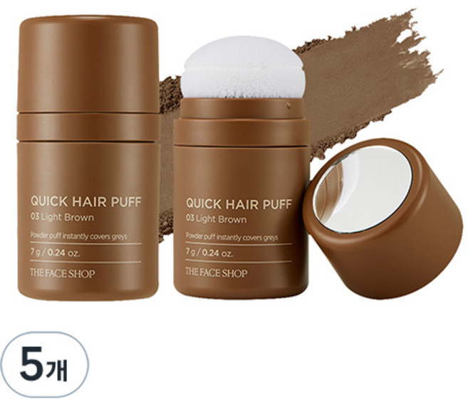 더페이스샵 퀵 헤어 퍼프 7g, 0 (3호) Light brown, 5개