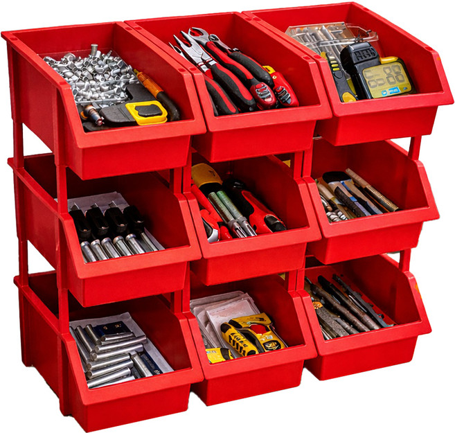 보노하우스 워크박스 부품정리함 레드, 9개