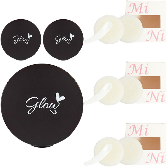 셀프천사 미니 DIY 비비 쿠션 케이스 5g, 블랙 글로우, 3개