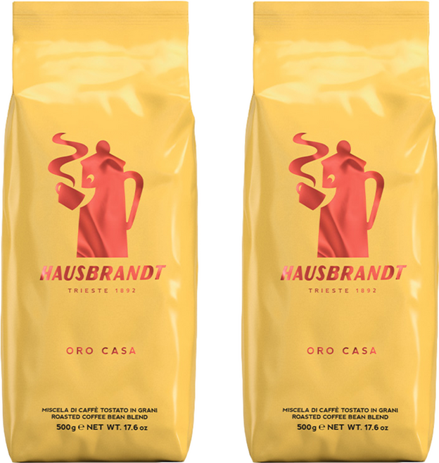 HAUSBRANDT 金牌咖啡豆 ORO CASA 500g, 咖啡豆(無研磨), 2包