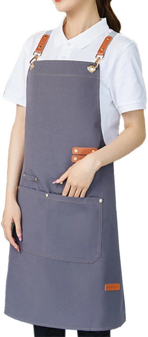 咪咪購物 工作圍裙, 灰色, 1件