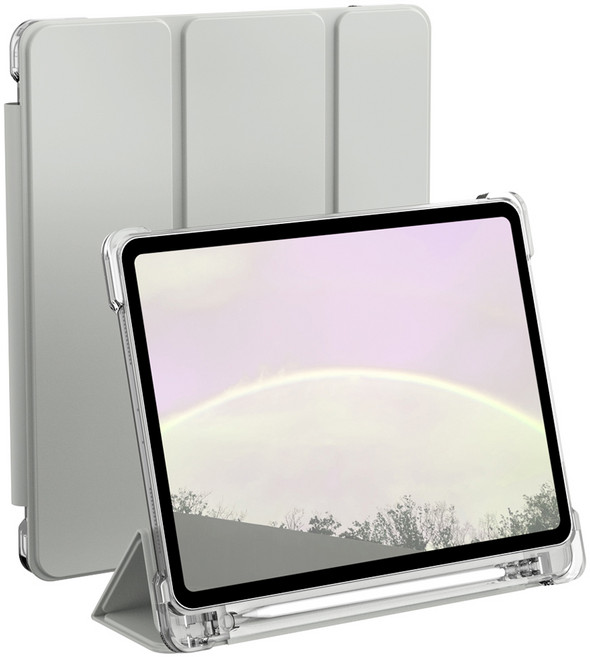 로랜텍 아이패드 펜슬수납 스마트커버 케이스, 웜그레이, 1개