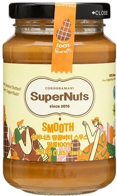 슈퍼너츠 땅콩버터 스무스, 260g, 1개 - 쿠팡