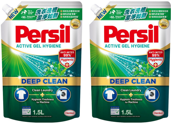 Persil 寶瀅 深層酵解洗衣凝露 補充包 除菌防蟎, 1.5L, 2包