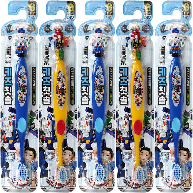 아텍스 헬로카봇 피규어 어린이 칫솔 6세~13세, 랜덤 발송, 5개