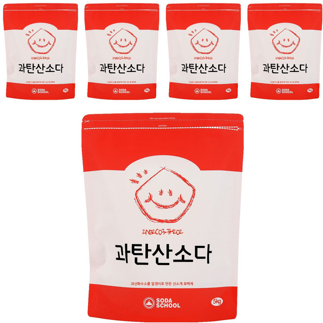소다스쿨 산소계 표백제 과탄산소다, 5kg, 5개