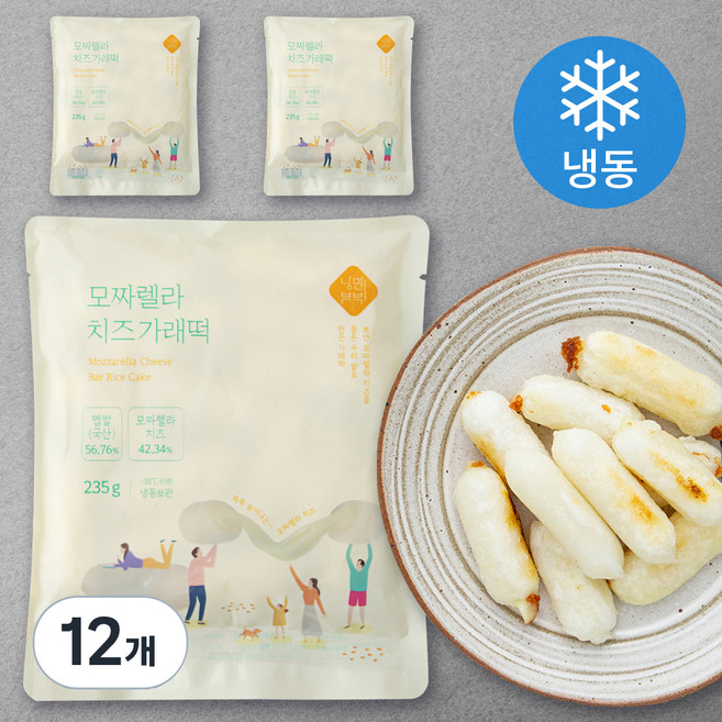 낭만부부 모짜렐라 치즈 가래떡 (냉동), 235g, 1개입, 12개