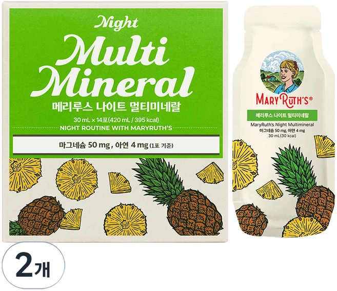 메리루스 나이트 멀티미네랄 14p, 420ml, 2개 - 쿠팡