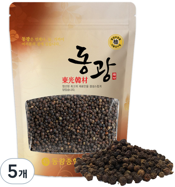 동광한방몰 리필용 통 흑후추, 200g, 5개