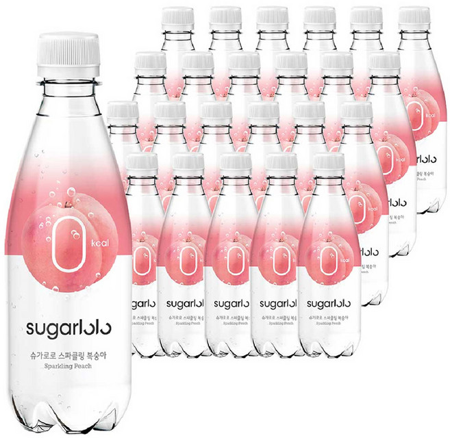 슈가로로 스파클링 복숭아 탄산음료, 350ml, 24개