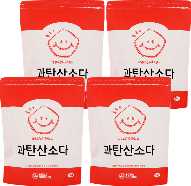 엘앤에스 과탄산소다 산소계표백제, 5kg, 4개
