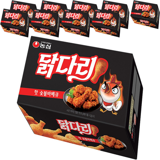 농심닭다리 핫숯불바베큐, 10개, 66g