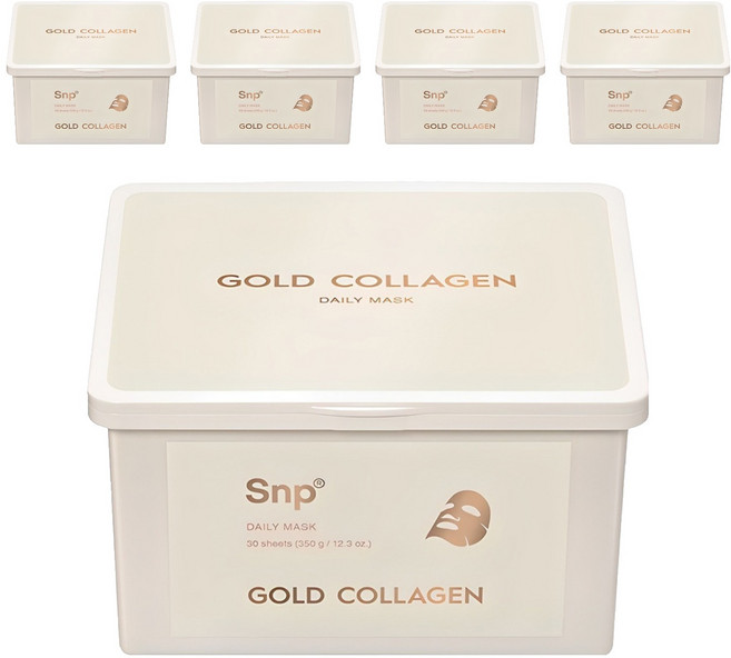 Snp 黃金膠原蛋白每日面膜, 30片, 5盒