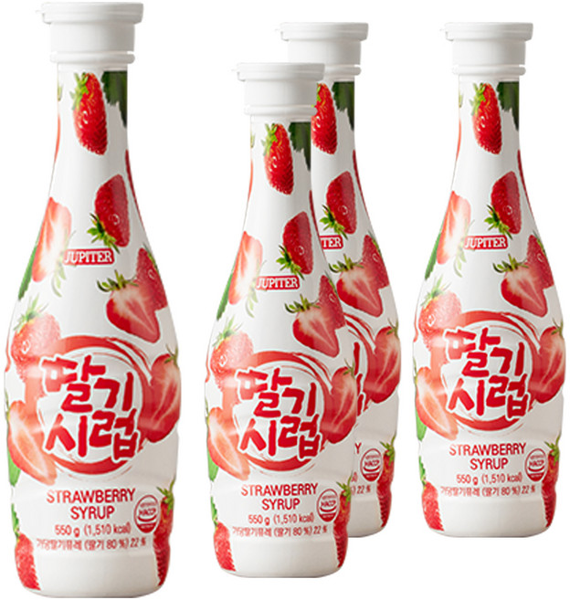 쥬피터 딸기시럽, 550g, 4개