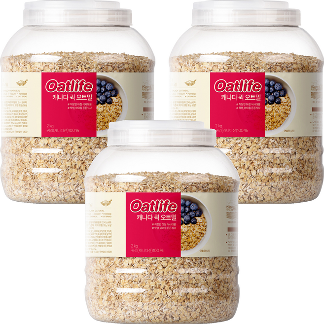 오트라이프 퀵 오트밀, 2kg, 3개