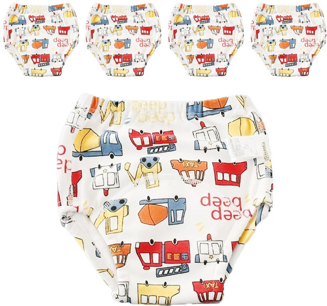 A love 4層一體學習褲5件組, 顏色隨機 多色, 1組