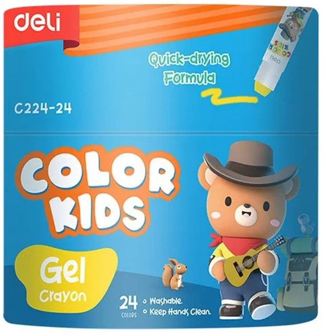 deLi 得力 COLOR KIDS果凍蠟筆 EC224-24, 24色, 1組