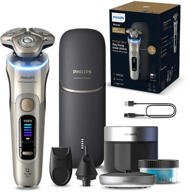 필립스 i9000 시리즈 프레스티지 울트라 전기면도기, XP9403/49, 화이트골드