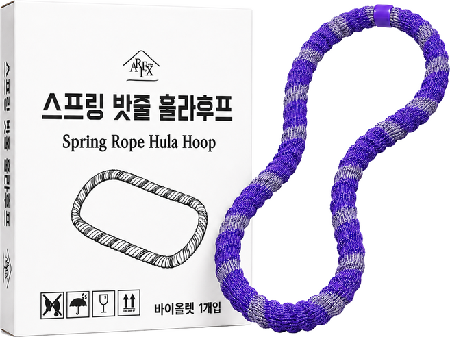 6위 - 주식회사아텍스 스프링 밧줄 훌라후프, 퍼플, 1개, 1.5kg