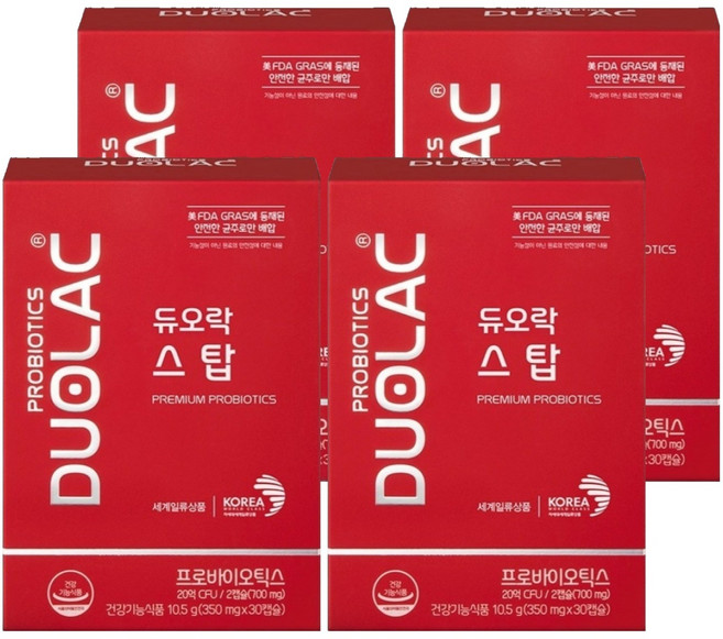 듀오락 스탑 캡슐 유산균, 30정, 4개