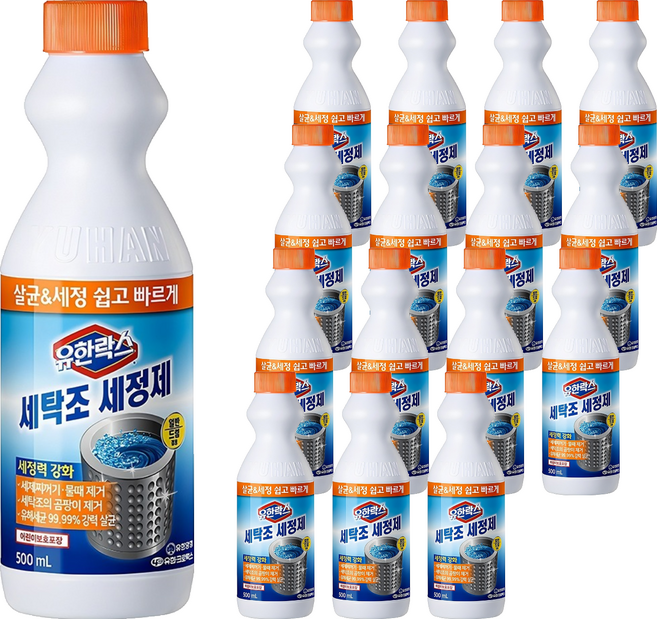 유한락스 세탁조 세정제, 500ml, 16개