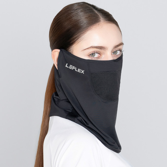 르플렉스 라운드메쉬 베이직 자외선 차단 마스크, 블랙, 1개