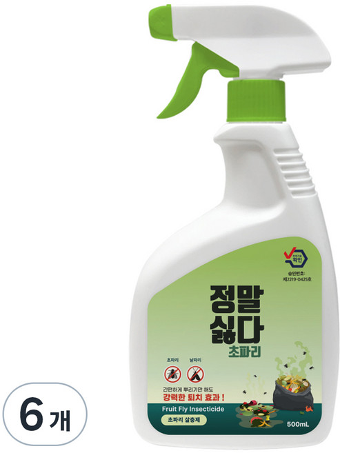 정말싫다 초파리 살충제, 500ml, 6개