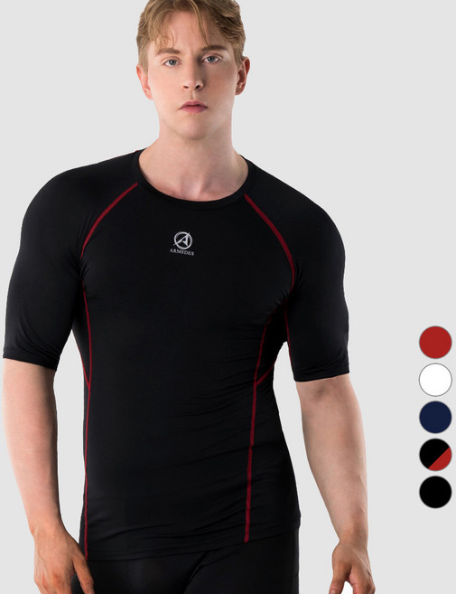 아르메데스 남성용 고급 매쉬 반팔 테크핏 언더레이어 상의 R-132