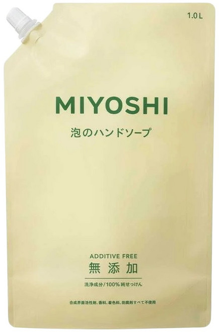 MIYOSHI 玉之肌 無添加泡沫洗手乳補充包, 1L, 1包