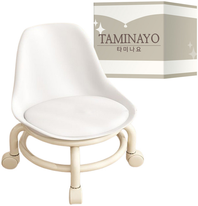 타미나요 깔끔한 청소 바퀴의자, 1개, 화이트