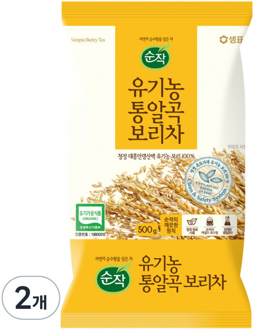 순작 유기농 통알곡 보리차, 500g, 1개입, 2개