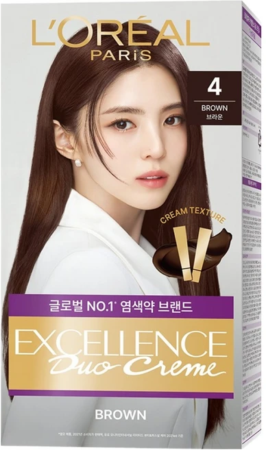 로레알파리 엑셀랑스 듀오크림 나눠쓰는 새치염색 염모제, 4호 브라운, 1개 - 쿠팡